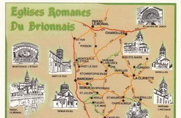 71 SAÔNE ET LOIRE . CPSM. CIRCUIT TOURISTIQUE DES EGLISES ROMANES DU BRIONNAIS - Non Classés