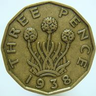 LaZooRo: Great Britain 3 Pence 1938 XF - F. 3 Pence