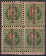 1933-68 CUBA 1933 1c Ed.272 REVOLUCION DE 1933. HABILITACION ABAJO HACIA ARRIBA. GOMA ORIGINAL. - Neufs