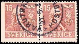1939. Berzelius Og Linné. 15 öre Fawn In Pair Perf. On 3 Sides. (Michel 273D/D) - JF302751 - Usados
