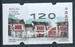 MACAU ATM LABELS STREETS AND ALLEYS WITH MISPLACED PRINT - Distributeurs