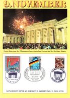 (WK-Alb2) A5-Gedenkblatt "Erster Jahrestag Der Öffnung Der Innerdeutschen Grenzen" 3-Länder Frankatur SSt. 9.11.1990 - Other & Unclassified