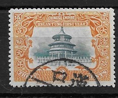 1909 CHINA TEMPLE OF HEAVEN HSUAN TUNG 3c USED HANKOW CANCEL - Used Stamps