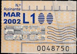 RARE _ Monthly Bus Ticket, Portugal - Março 2002 / L1 - Transportes Colectivos Da Região De Lisboa - Europa