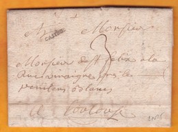 1770 - Marque Postale CASTRES, Tarn Sur Lettre Avec Correspondance De 3 Pages Denses Vers Toulouse, Haute Garonne - 1701-1800: Vorläufer XVIII