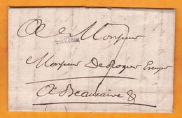 1749 - Marque Postale DE TOULOUSE, Haute Garonne Sur LAC De 3 Pages  Vers Beaucaire, Gard - 1701-1800: Voorlopers XVIII