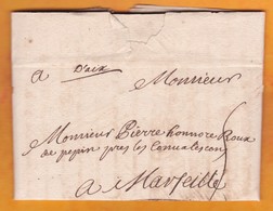 1749 - Marque Postale Manuscrite D 'AIX, Bouches Du Rhône Sur LAC De 2 Pages  Vers Marseille - 1701-1800: Precursors XVIII