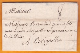 1738 -  Lettre Avec Correspondance De 2 Pages De  Paris  Vers Brignolles / Brignoles, Var - Taxe 8 - 1701-1800: Precursori XVIII