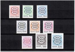 Estonia 1991. COA     9v:5,10,15,30,50,70,90k,1,2 . Michel # 165-173 - Estonia