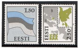 Estonia 1991. Flag,Map. 2v:1.5,2.5R . Michel # 174-75 - Estonia