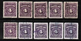 CANADA  Scott # J 17 USED WHOLESALE LOT OF 10 (WH-372) - Port Dû (Taxe)