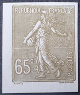 R1934/265 - TYPE SEMEUSE SUR FOND LIGNE - ESSAI DU 65c - OLIVE - TB QUALITE (*) CdF - Other & Unclassified