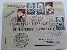 Lettre Compagnie Française De L Afrique Occidentale Comptoir De Fort Lamy Premier Jour Anniversaire Republique Du Tchad - Covers & Documents