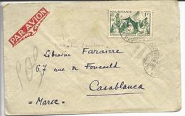De Mederdra Mauritanie  >>Casablanca" Controle Postal Commission ??/afrique Occidentale Française" - Lettres & Documents
