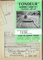 PLAN 1/5 ET DEPLIANT 1949 SOCIETE CHARRUES FONDEUR A TOULOUSE PULVERISATEUR OFF SET 10/20 - Tractors