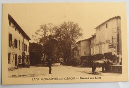 C. P. A. : 81 MONESTIES SUR CEROU : Avenue Des Lices, Animé - Monesties