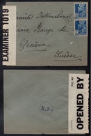 ALGERIE - MENERVILLE / 1943 LETTRE CENSUREE POUR LA CROIX ROUGE SUISSE (ref LE3846) - Covers & Documents