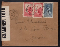 ALGERIE - ALGER / 1943 LETTRE CENSUREE POUR LA CROIX ROUGE SUISSE (ref LE3848) - Briefe U. Dokumente