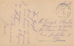 30/756 -- Carte-Vue En Franchise Militaire S.M. De LEUVEN 1919 Vers Un Soldat à PARIS - Lettres & Documents