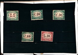 92324) SAN MARINO-Cifra In Cornice Ovale - Segnatasse - 1 Aprile 1897-5 Valori-3 MLH*-1 SG-1 MNH** - Segnatasse