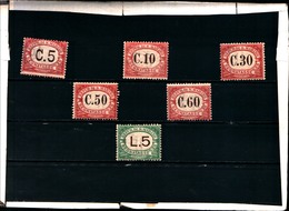 92325) SAN MARINO-Cifra In Cornice Ovale - Segnatasse - 17 Luglio 1924-6 Valori-2 MLH*-4MNH** - Segnatasse