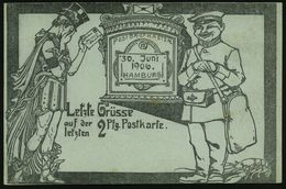 GRIECHISCHE & RÖMISCHE MYTHOLOGIE : Hamburg 1902 (30.6.) PP 2 Pf. Germania, Grau: Letzte Grüsse Auf Der 2 Pf.-Postkarte  - Mythologie