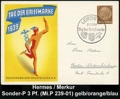 GRIECHISCHE & RÖMISCHE MYTHOLOGIE : LEIPZIG C1/ Tag Der Briefmarke 1939 (8.1.) SSt Auf Sonder-P. 3 Pf Hindenbg., Braun:  - Mythologie