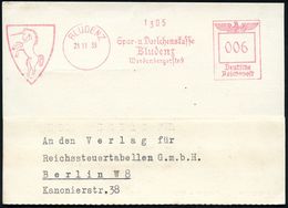 GRIECHISCHE & RÖMISCHE MYTHOLOGIE : BLUDENZ/ Spar-u.Darlehenskasse.. 1939 (21.11.) Ehem. österr. AFS Francotyp Mit Doppe - Mythology