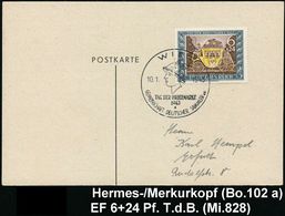 GRIECHISCHE & RÖMISCHE MYTHOLOGIE : WIEN/ A/ TAG DER BRIEFMARKE/ GDS 1943 (10.1.) SSt = Merkur-Kopf Auf Passender EF 6 + - Mythology