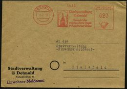 GERMANEN & KELTEN : DETMOLD/ Stadtverwaltung/ Detmold.. 1953 (Feb.) AFS Ohne PLZ = Hermanns-Denkmal Zur Varus-Schlacht ( - Archeologia