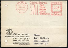BAUSTOFFE / BAUGERÄTE & -MASCHINEN : NEHEIM/ Original Steinau/ STAHL/ TORE/ TÜREN/ FENSTER/ ZARGEN/ TRENNWÄNDE 1940 (23. - Other & Unclassified