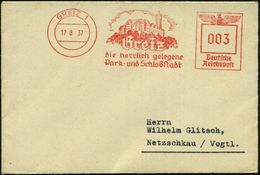 BURGEN / SCHLÖSSER / FESTUNGEN : GREIZ/ Die Herrlich Gelegene/ Park-u.Schloßstadt 1937 (17.8.) AFS = Oberes Schloß , Kla - Castles