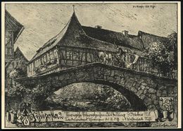 BRÜCKEN : SUHL/ "THÜPOSTA 2".. 1938 (9.10.) SSt (Wappen) Auf PP 3 Pf. Hindenbg., Braun:Thüposta 2.. = Postkutsche Auf St - Bridges