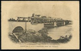 BRÜCKEN : ARGENTINIEN 1899 (Dez.) 4 C. Kartenbf. Liberty, Grau: Eisenbahnbrücke, Provinz Tucuman Mit Dampflok U. Güterwa - Bridges