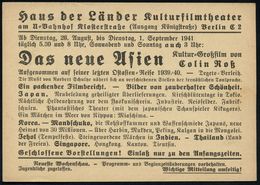 ASIATISCHE GESCHICHTE : BERLIN NW 7/ Mo/ Deutsches/ Reich 1941 (26.8.) PFS 3 Pf. Adler Auf Reklame-Kt.: Haus Der Länder  - Autres & Non Classés