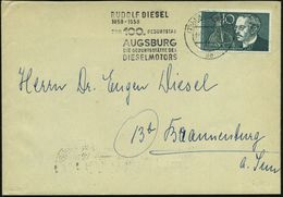 AUTO-PIONIERE / OLDTIMER : (13b) AUGSBURG 2/ Da/ RUDOLF DIESEL/ 1858-1958/ ZUM 100.GEBURTSTAG/ AUGSBURG/ DIE GEBURTS-STÄ - Voitures