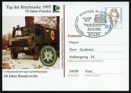 MERCEDES-BENZ  / DAIMLER BENZ : 87435 KEMPTEN,ALLGÄU 1/ Geb San/ Btl 8/ Tag Der Briefmarke 1995 (29.10.) SSt = Unimog Au - Voitures