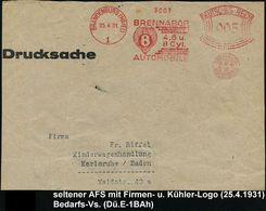 AUTOMOBIL-HERSTELLER DEUTSCHLAND : BRANDENBURG (HAVEL)/ 1/ BRENNABOR/ 4,6 U./ 8 Cyl./ AUTOMOBILE.. 1931 (25.4.) Seltener - Cars