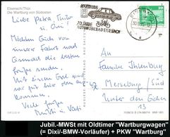 AUTOHERSTELLER D.D.R. : 59 EISENACH/ D/ WARTBURG/ 70 JAHRE/ AUTOMOBILBAU.. 1975 (30.8.) MWSt = 1. Automobil "Wartburg"-W - Auto's