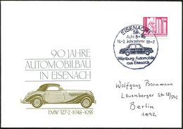 AUTOHERSTELLER D.D.R. : 58 EISENACH 1/ Acht/ Jahrzehnte/ Wartburg-Automobile.. 1988 (19.3.) HWSt = "Wartburgwagen" Von 1 - Voitures