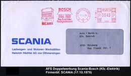 LASTKRAFTWAGEN / LKW : SCHWEIZ 1979 (17.10.) AFS.: 5504 Othmarschen/***/13084/SCANIA/BOSCH.. (= Scania-LKW, Bosch-Garage - Camions