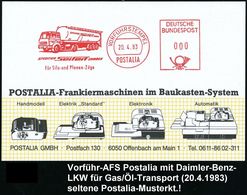 SPEZIAL-KFZ / BAU-KFZ / KRAN-KFZ : Ehingen 1983 (20.4.) AFS.: VORFÜHRSTEMPEL/POSTALIA/SPEDITION Seifert EHINGEN.. = Tank - LKW