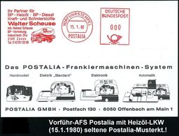 SPEZIAL-KFZ / BAU-KFZ / KRAN-KFZ : 2148 Zeven 1980 (15.1.) AFS.: VORFÜHRSTEMPEL/POSTALIA/..BP-Heizöl - BP-Diesel../Walte - Trucks