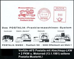 SPEZIAL-KFZ / BAU-KFZ / KRAN-KFZ : B.R.D. 1981 (13.1.) AFS.: VORFÜHRSTEMPEL/POSTALIA/Mit Unserem Unfall-Service.. = Absc - Camions