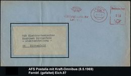 OMNIBUS / OMNIBUS-HERSTELLER : 705 LEIPZIG/ VB/ VEB Kraftverkehr/ Leipzig 1969 (8.5.) AFS = Omnibus , Fern-Bf. (Typ Post - Bussen