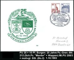 GEPANZERTE KRAFTFAHRZEUGE / PANZER : 4936 AUGUSTDORF/ 25 JAHRE/ PzGren Blt 212.. 1983 (1.10.) SSt = Sch.-Panzer "Marder" - Sonstige (Land)
