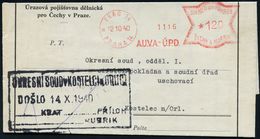 CSR-BESETZUNG 1939 : BÖHMEN & MÄHREN 1940 (12.10.) AFS Francotyp Zweisprachig: PRAG 14/ PRAHA 14/A.U.V.A.-U.P.D. Mit Wer - Other & Unclassified