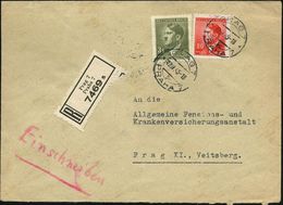 CSR-BESETZUNG 1939 : BÖHMEN & MÄHREN 1945 (12.4.) Hitler 80 H. U. 3 K., Je 2K: PRAG 7/ PRAHA 7 + Schw. RZ: Prag 7/Praha  - Other & Unclassified