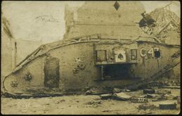 GEPANZERTE KRAFTFAHRZEUGE / PANZER : DEUTSCHES REICH /  GROSSBRITANNIEN 1918 (30.10.) S/w.-Foto-Ak.: Abgeschossener Brit - Altri (Terra)