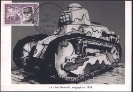 GEPANZERTE KRAFTFAHRZEUGE / PANZER : FRANKREICH 1960 (5.11.) 0,15 F. Panzer "Renault FT17/18" = I.Wk. , EF + ET-SSt (PAR - Altri (Terra)